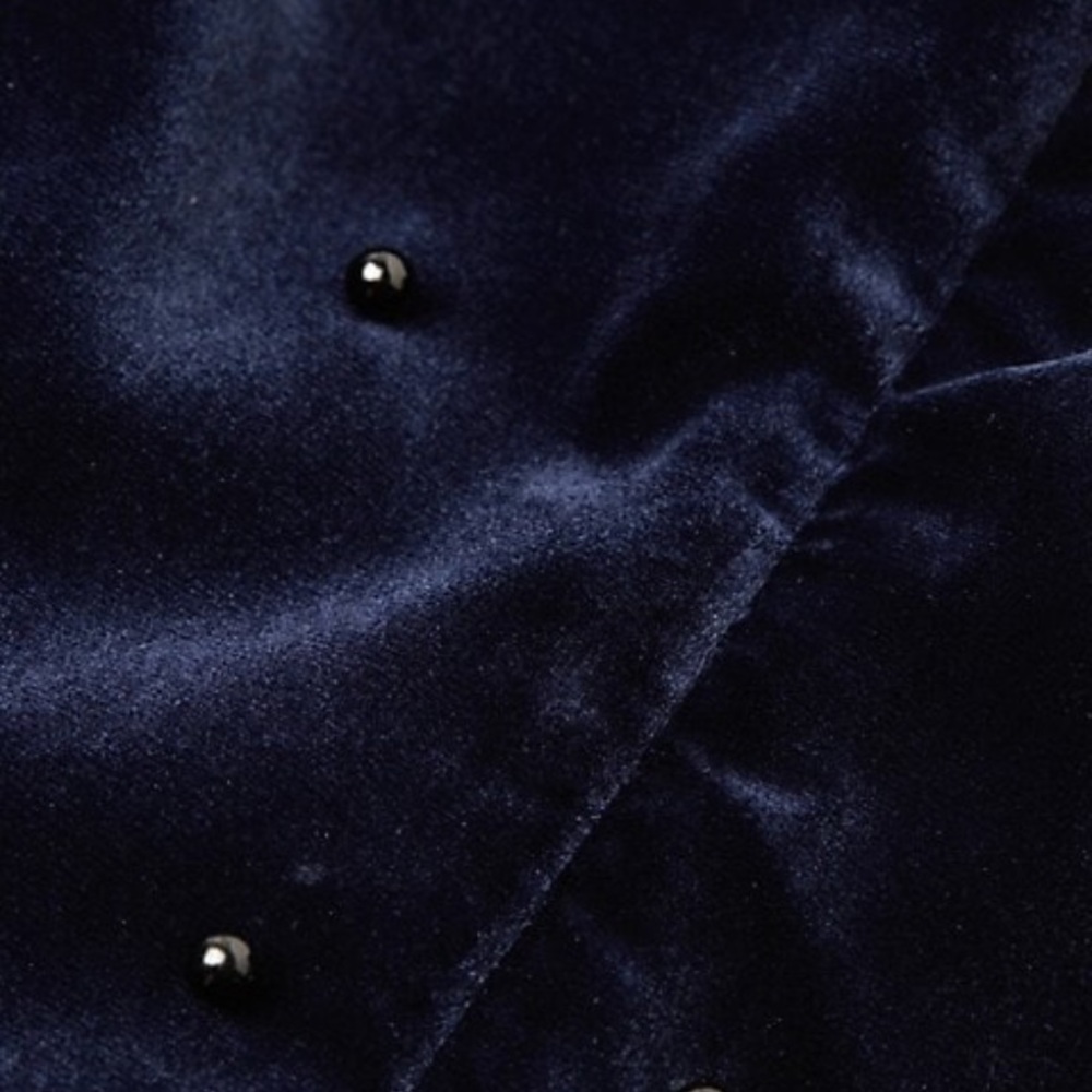 RtA NAVY VELVET AND PEARLS EDIE ONE SHOULDER MINI DRESS SIZE 4 - Picture 6 of 16